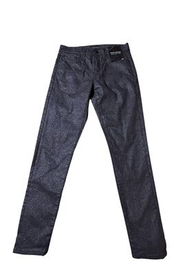 Banana Republic Snake Print Mid Rise Skinny Jeans Sz 26 Black Stretch NWT Ankle